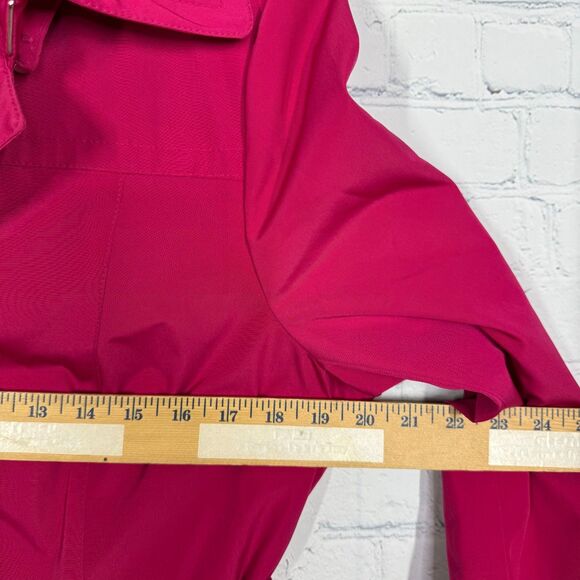 London Fog Trench Coat Womens Large Hot Pink Lined Classic Retro Longline Jacket - Picture 11 of 14